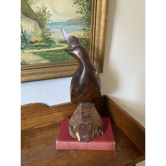 Vintage Midcentury Ironwood Quail Folk Art Carved Wooden Figure 11” MCM - Picture 4 of 8